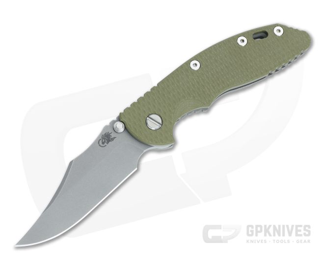 Hinderer XM-18 3.5 Bowie Non Flipper Working Finish Green G10 - HK-1621