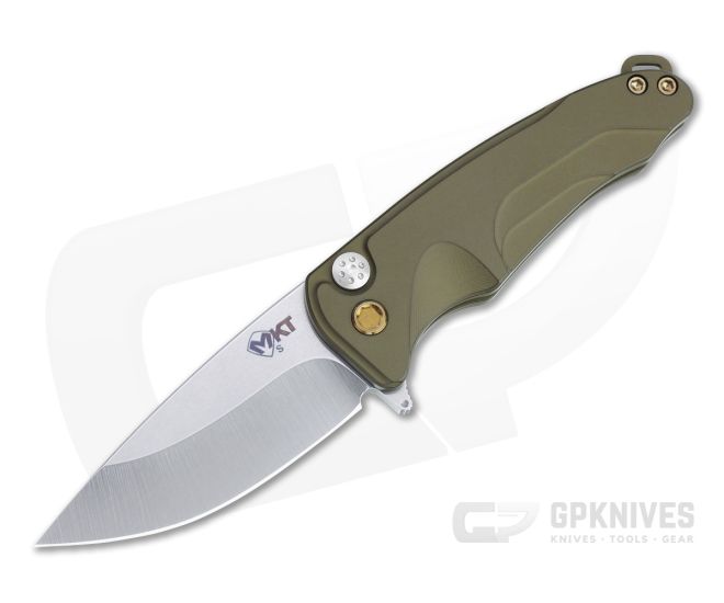 Medford Smooth Criminal Yellow Aluminum Tumbled S35VN Button Lock Flipper - MKT-MKT162