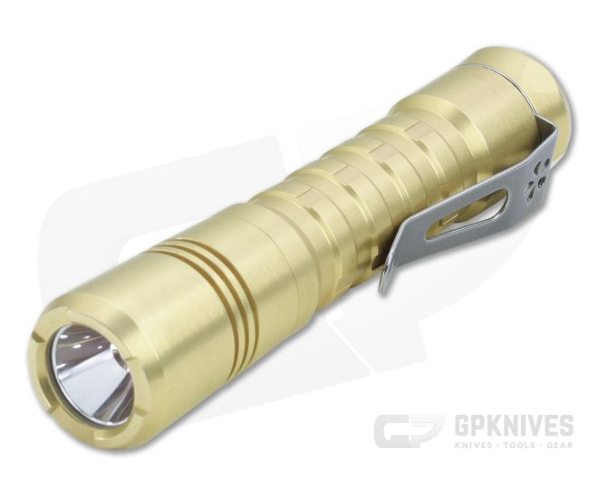 Maratac Reylight Brass Pineapple AA/14500 Smooth Reflector NW LED Flashlight + Charger Combo - MAR-MAR163