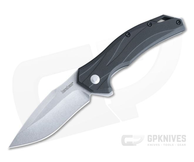 Kershaw Lateral Black FRN Handle Stonewashed Drop Point Assisted Flipper 1645 - KS-1645