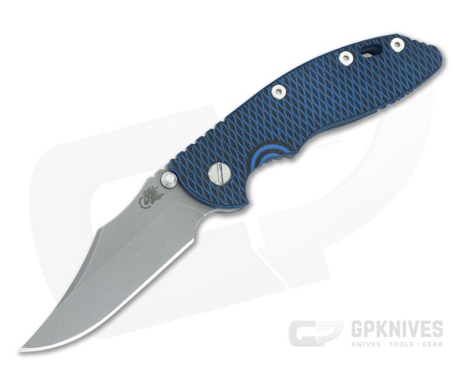 Hinderer XM-18 3.5 Bowie Non Flipper Blue/Black G10 Battle Blue - HK-1647
