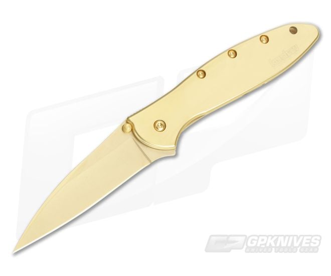 Kershaw Leek 24K Gold Plated Assisted Flipper 1660G - KS-1660G