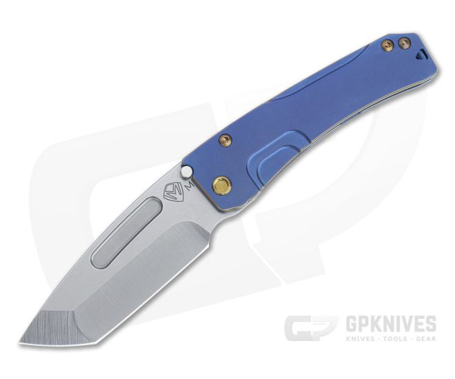 Medford Knives Slim Midi Tanto Tumbled MagnaCut Blue and Bronze Titanium Folder - MKT-MKT166