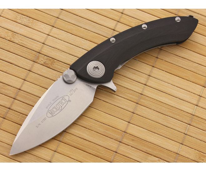 Microtech Whaleshark G10 Flipper Stonewash Plain Elmax - MT-167-10