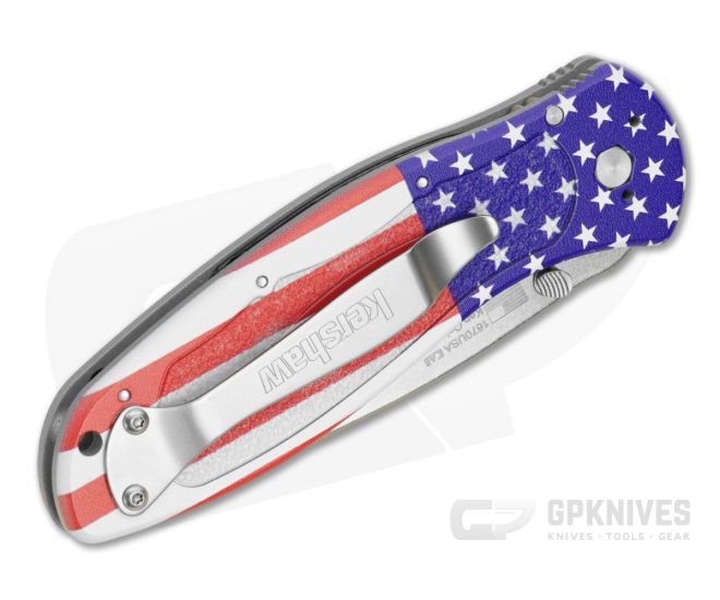 Kershaw Blur Assisted Folder - USA Flag - Stonewash 1670USA