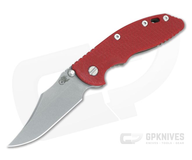 Hinderer XM-18 3.5 Bowie Non Flipper Red G10 Battle Bronze - HK-1671