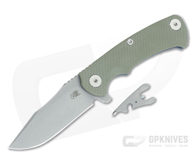 Hinderer Project X Clip Point OD Green G10 Battle Blue - HK-1676