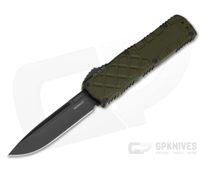 Guardian Tactical Apex EDC OD Green Frag Aluminum MagnaCut Black Tactical OTF Automatic Knife (3.44" Blade) 16-8111 - GT-168111