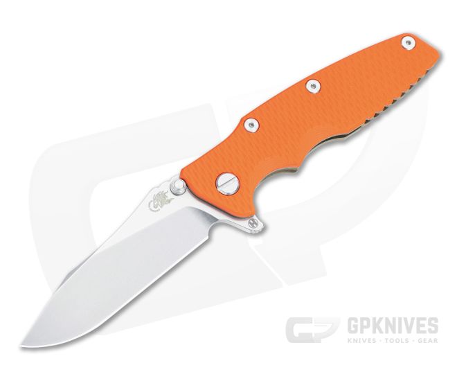 Hinderer Eklipse 3.5 Hollow Ground Slicer Orange G10 Stonewash Bronze - HK-1692