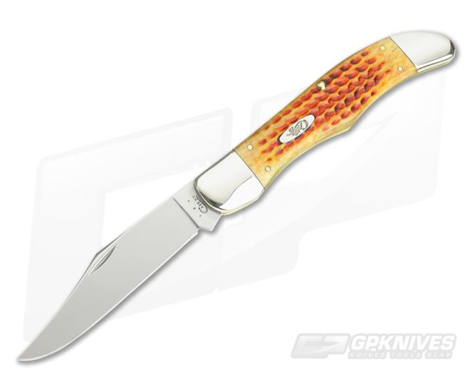 Case Harvest Orange Pocket Worn Large Folding Hunter - CA-16999