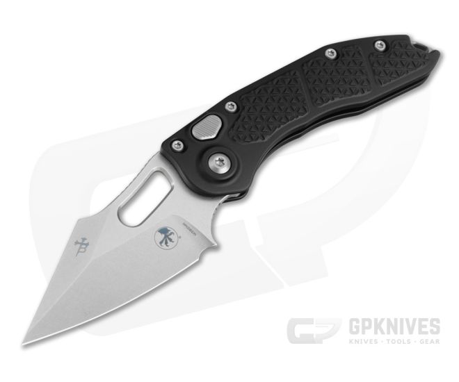 Microtech M-Stitch M390MK Stonewash Black Aluminum Automatic Knife (3.12" Blade) 169M-10 - MT-169M-10
