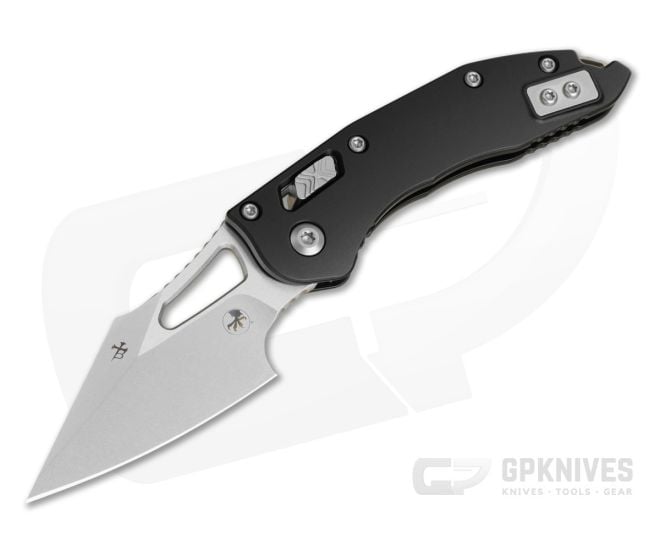 Microtech M-Stitch RAM-LOK Black Slab Aluminum M390MK Stonewash Folding Knife (3.05" Blade) 169MRL-10 - MT-169MRL-10