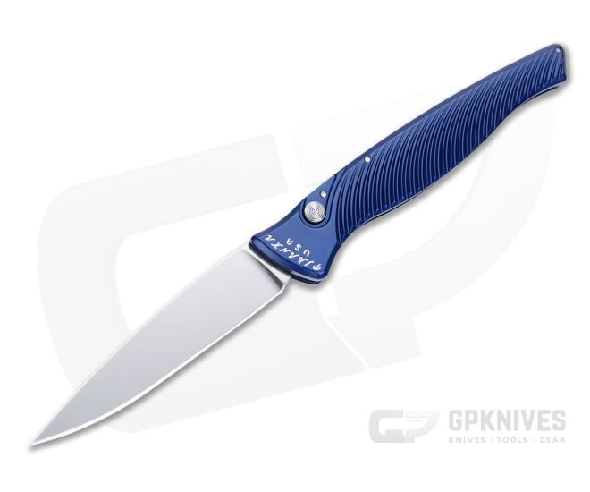 Piranha P16 DNA Mirror S30V Blue Slim Button Lock Automatic - PRN-16B