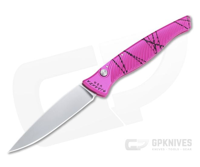 Piranha P16 DNA Mirror S30V Hot Pink Slim Button Lock Automatic - PRN-16PK