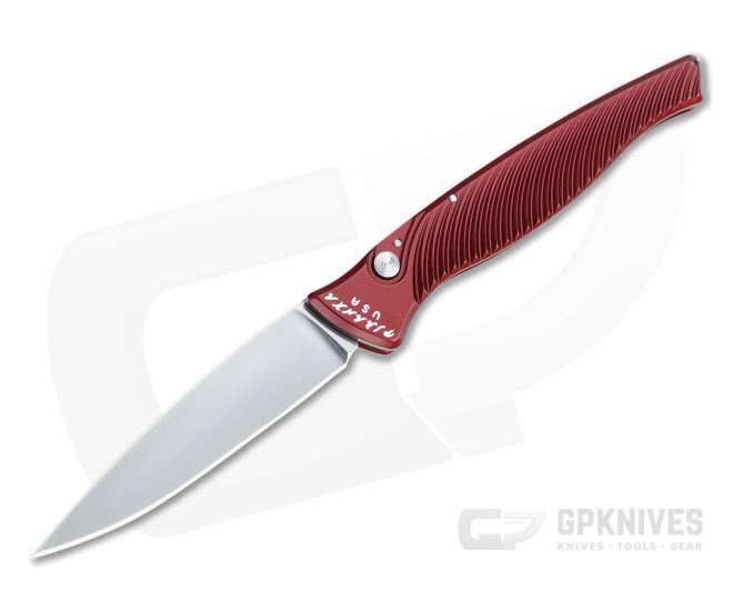 Piranha P16 DNA Mirror S30V Red Slim Button Lock Automatic - PRN-16R