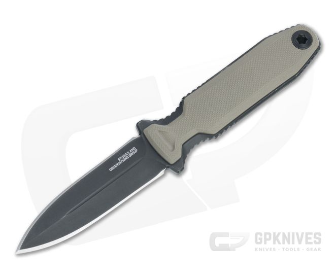 SOG Pentagon FX Covert Dagger Black S35VN Flat Dark Earth G10 Fixed Blade 17-61-04-57 - SOG-17-61-04-57