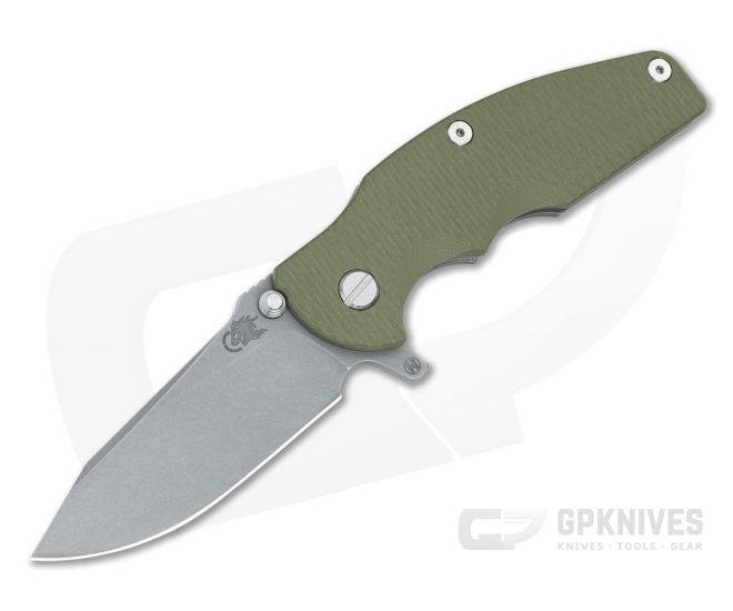 Hinderer Jurassic Hollow Ground Slicer OD Green G10 WF - HK-1702