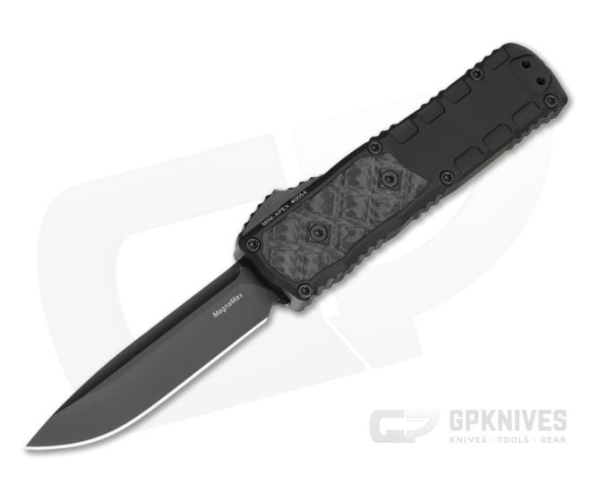 Guardian Tactical Mini Apex Black Aluminum Carbon Fiber Inlay MagnaMax Black Tactical OTF Automatic Knife (3.10" Blade) 17-2111 - GT-172111