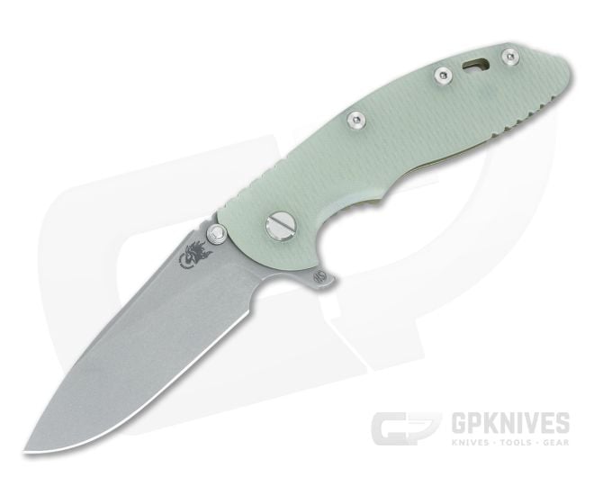 Hinderer XM-18 3.5 Skinny Hollow Ground Slicer Translucent G10 Battle Green - HK-1721
