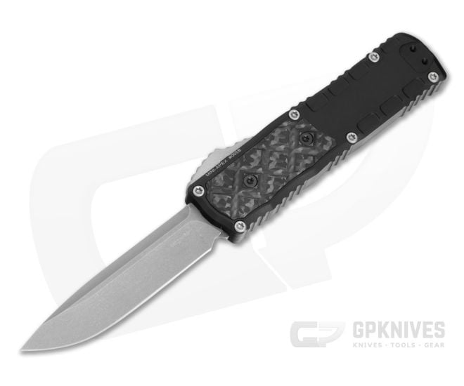 Guardian Tactical Mini Apex Black Aluminum Carbon Fiber Inlay MagnaMax Stonewash OTF Automatic Knife (3.10" Blade) 17-2511 - GT-172511