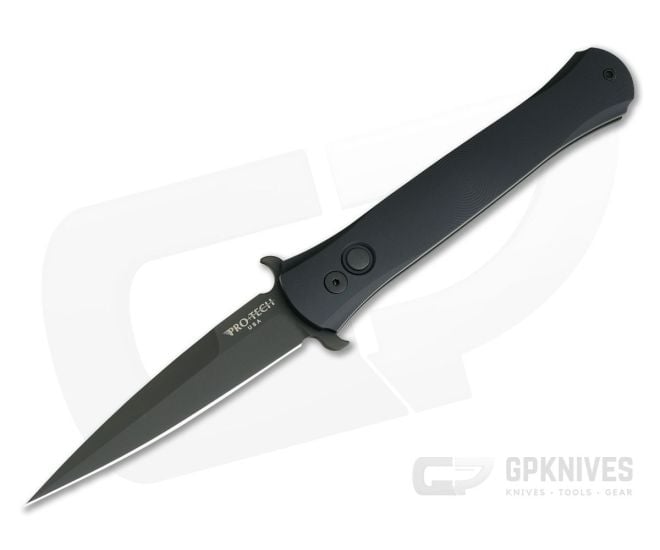 Protech Knives Don Black DLC Plain Edge 3D Ring Pattern Automatic 1725 - PT-1725