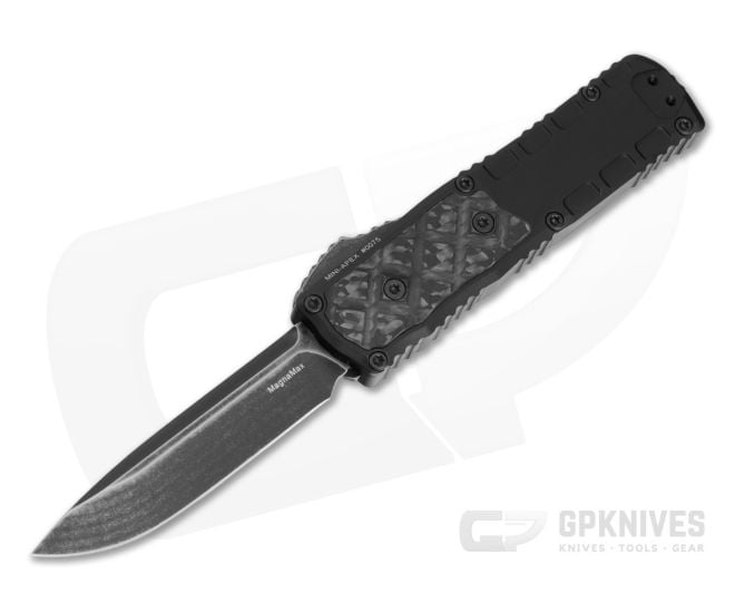 Guardian Tactical Mini Apex Black Aluminum Carbon Fiber Inlay MagnaMax Dark Stonewash OTF Automatic Knife (3.10" Blade) 17-2611 - GT-172611