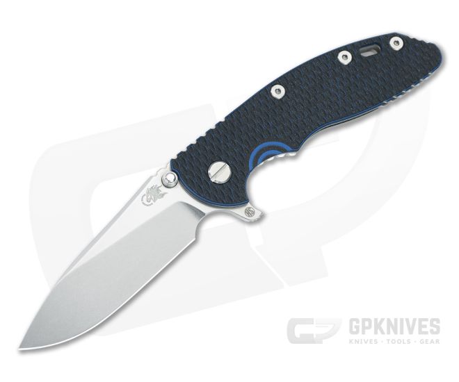 Hinderer XM-18 3.5 Skinny Hollow Ground Slicer Blue/Black G10 Stonewash - HK-1728