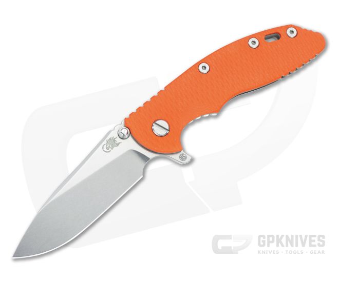 Hinderer XM-18 3.5 Skinny Hollow Ground Slicer Orange G10 Stonewash - HK-1729