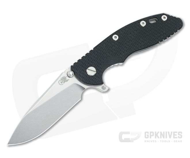 Hinderer XM-18 3.5 Skinny Hollow Ground Slicer Black G10 Stonewash - HK-1731