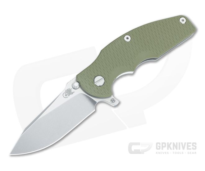 Hinderer Jurassic Hollow Ground Slicer OD Green G10 Stonewash - HK-1753