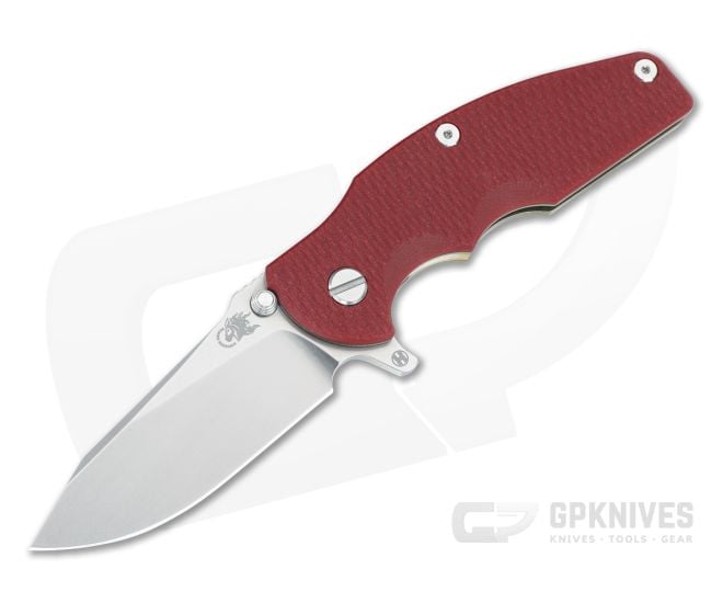 Hinderer Jurassic Hollow Ground Slicer Red G10 Stonewash Bronze - HK-1755