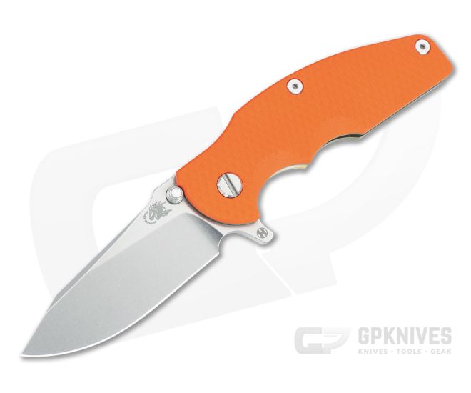Hinderer Jurassic Hollow Ground Slicer Orange G10 Stonewash Bronze - HK-1756