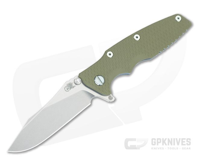 Hinderer Eklipse 3.5 Skinny Hollow Ground Slicer OD Green G10 Light Stonewash Blue - HK-1761