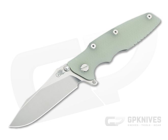 Hinderer Eklipse 3.5 Skinny Hollow Ground Slicer Translucent Green G10 Stonewash - HK-1765