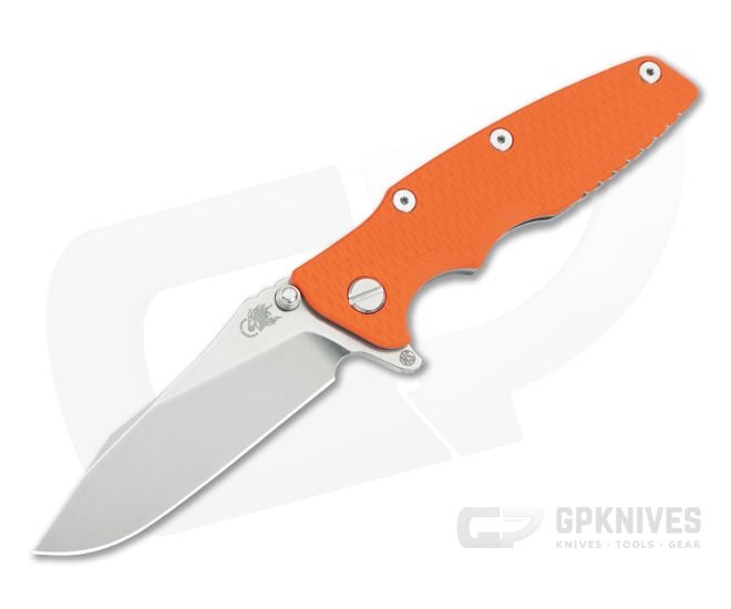 Hinderer Eklipse 3.5 Skinny Hollow Ground Slicer Orange G10 Stonewash - HK-1766