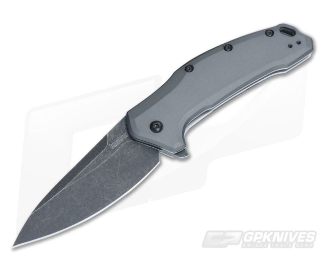 Kershaw Link Gray Aluminum Blackwash USA Flipper 1776GRYBW - KS-1776GRYBW