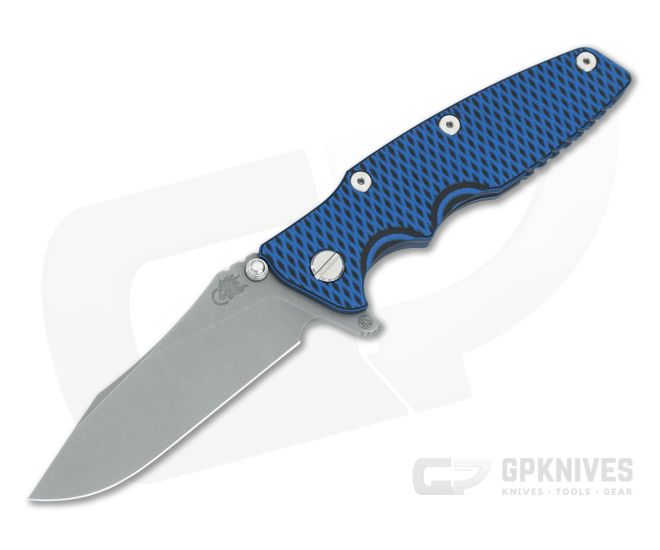 Hinderer Eklipse 3.5 Skinny Hollow Ground Slicer Blue/Black G10 Battle Blue - HK-1778