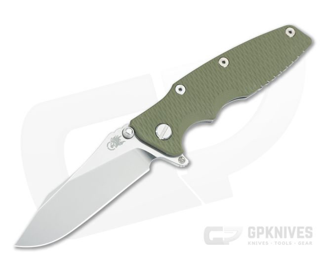 Hinderer Eklipse 3.5 Skinny Hollow Ground Slicer OD Green G10 Stonewash - HK-1780