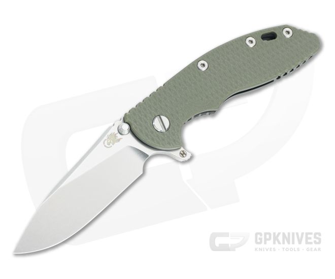 Hinderer XM-18 3.5 Hollow Ground Slicer OD Green G10 Stonewash DLC - HK-1785