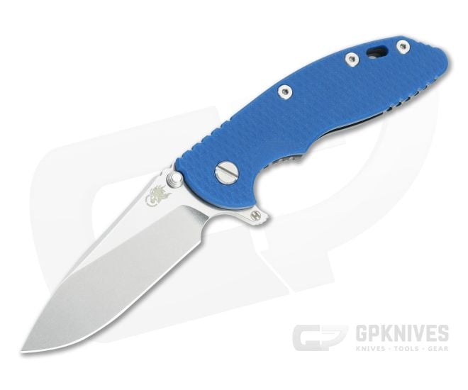 Hinderer XM-18 3.5 Hollow Ground Slicer Blue G10 Stonewash DLC - HK-1787