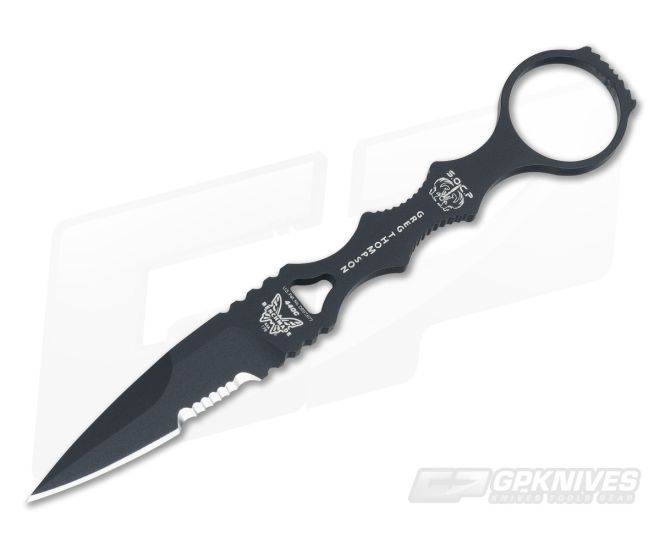 Benchmade SOCP Serrated Drop Point Black Fixed Blade Knife with Black Sheath 178SBK - BM-178SBK
