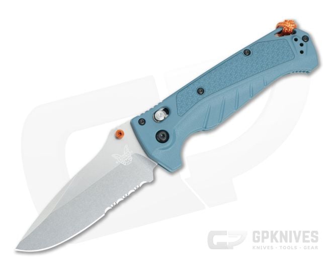 Benchmade 18060S Adira Part Serrated MagnaCut Folding Knife Depth Blue Grivory - BM-18060S