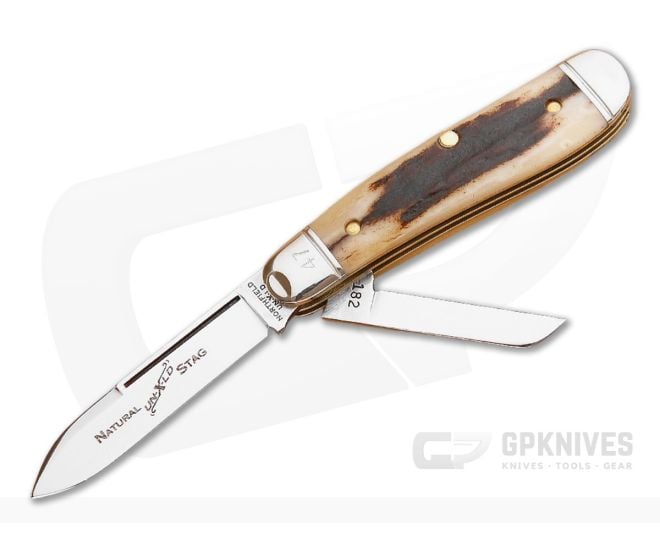 Northfield #18 Beagle 2-Blade Natural Stag Serialized - GEC-182216-NS-S