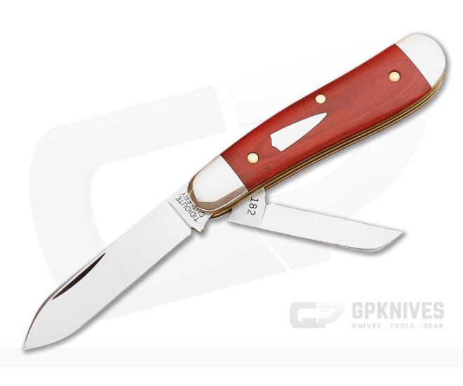 Tidioute #18 Beagle 2-Blade Red Linen Micarta - GEC-182216-RLM
