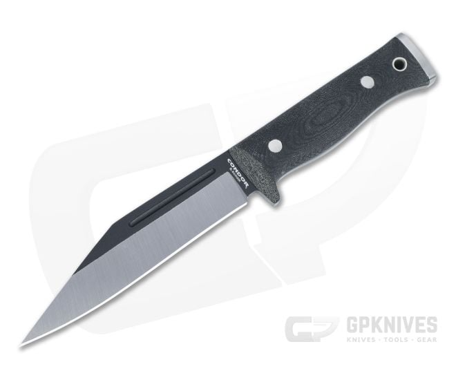 Condor Tool & Knife Sigrun Seax 1075 Black Canvas Micarta Fixed Blade Knife CTK1823-5.5HC - CTK-1823-5.5HC