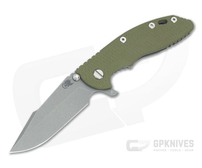 Hinderer XM-18 3.5 Skinny Harpoon Spanto OD Green G10 Working Finish - HK-1835