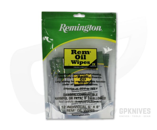 Remington Rem Oil Wipes 12 Count of Individual Packs - RM-18411