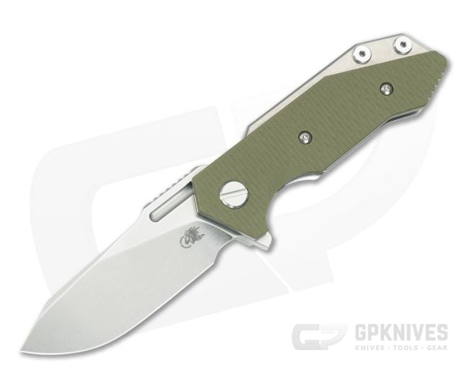 Hinderer Halftrack Slicer OD Green G10 Stonewash - HK-1842