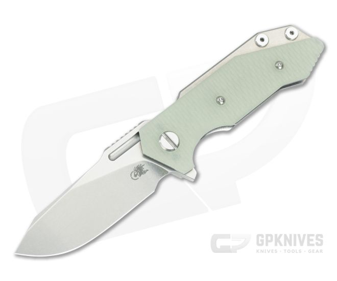 Hinderer Halftrack Slicer Translucent Green G10 Stonewash - HK-1843