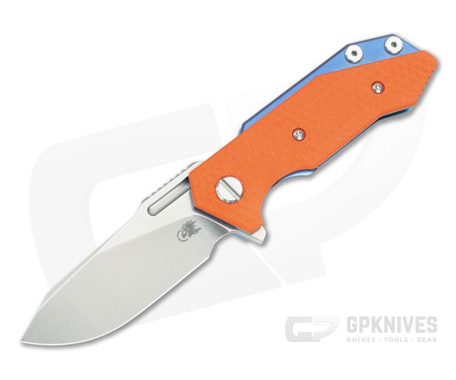 Hinderer Halftrack Slicer Orange G10 Stonewash Blue - HK-1844